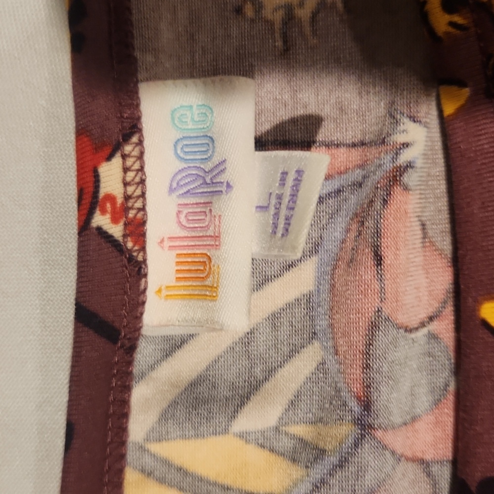 LuLaRoe Alice And Wonderland Multicolor Graphic Dress - Picture 4 of 6